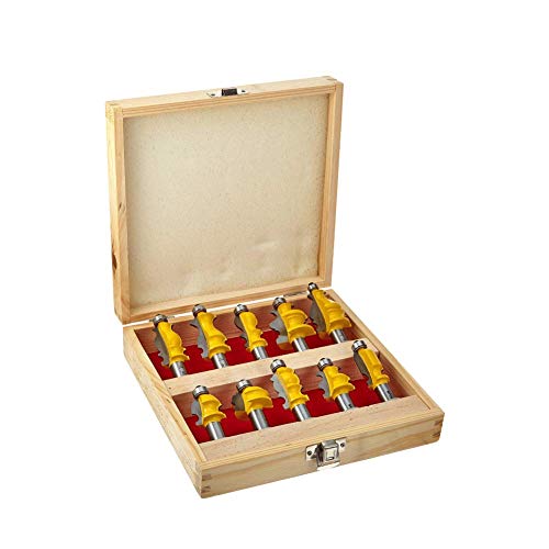 10 tlg. Bilderrahmen Holzfräser Fräsen Set Router Set in Holzkasten,1/2 '' Shank 10 tlg. Bilderrahmen Holzfräser Fräsen Set Router Set in Holzkasten,1/2 '' Shank von Dong Ran