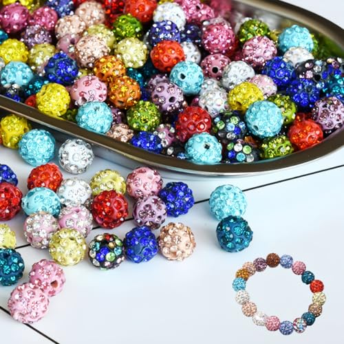 100 Stück 10 mm Strassperlen zum Basteln – Baseball-Bling-Stil, funkelnde Kristall-Ton-Perlen für DIY-Dekoration, Halsketten, Armbänder, Ohrringe und Herstellung von DongAi