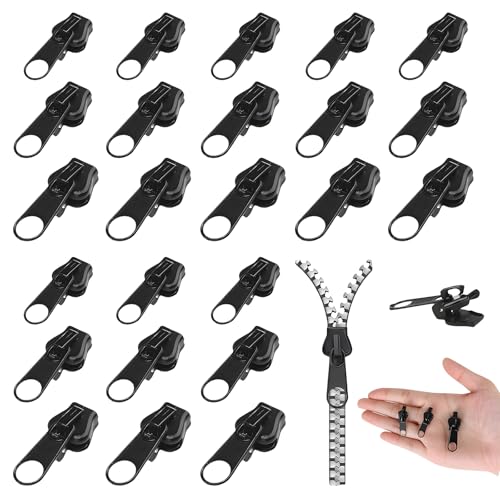 24 Stück Reissverschluss Zipper, Reisverschluss-Zipper Ersatz, Reißverschluss Reparatur Set, Reißverschluss Schieber Ersetzen, 3 Größen Abnehmbares Reißverschluss, für Mantel Rucksäcke Jacken von Dongcill