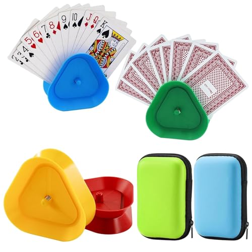 Dongcill 4 Stück Kartenhalter Kinder mit 2 Spielkarten Box, Spielkartenhalter Kunststoff, Dreieck Kartenhalter Spielkarten, Kartenhalter Spielkarten Sicherer Halt für Senioren Erwachsene Kinder Dongcill 4 Stück Kartenhalter Kinder mit 2 Spielkarten Box, Spielkartenhalter Kunststoff, Dreieck Kartenhalter Spielkarten, Kartenhalter Spielkarten Sicherer Halt für Senioren Erwachsene Kinder von Dongcill