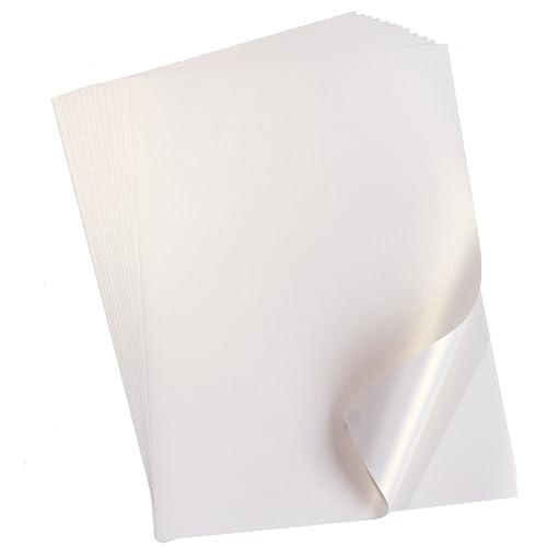 50 Blatt DIN A4 Perglanz-Papier Elfenbein Weiss-Metallic, Bastelpapier mit Perlmutt-Schimmer, 120 g/m² von Donindis