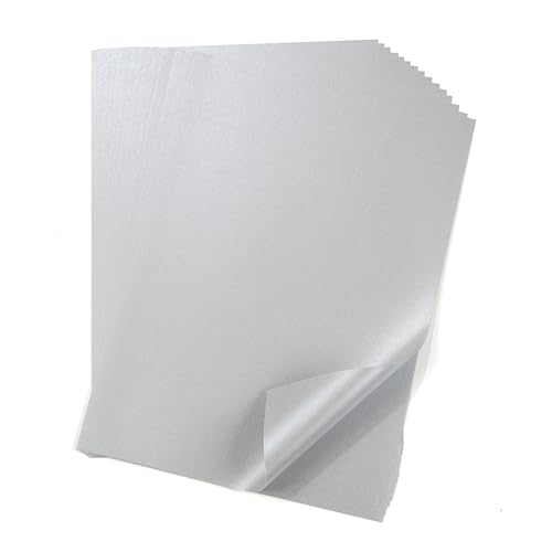50 Blatt DIN A4 Perglanz-Papier Silber-Metallic, Bastelpapier mit Perlmutt-Schimmer, 120 g/m² von Donindis
