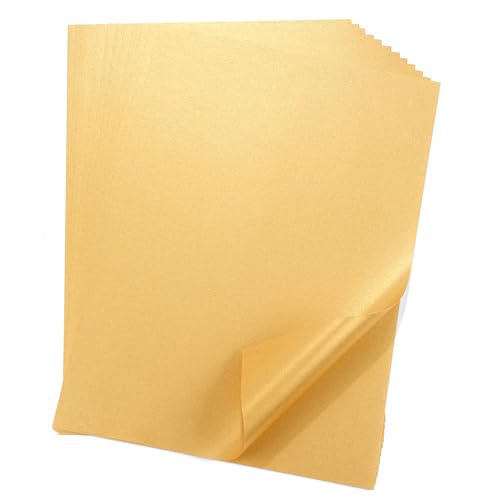 Donindis 50 Blatt DIN A4 Perglanz-Papier Gold-Metallic, Bastelpapier mit Perlmutt-Schimmer, 120 g/m² von Donindis