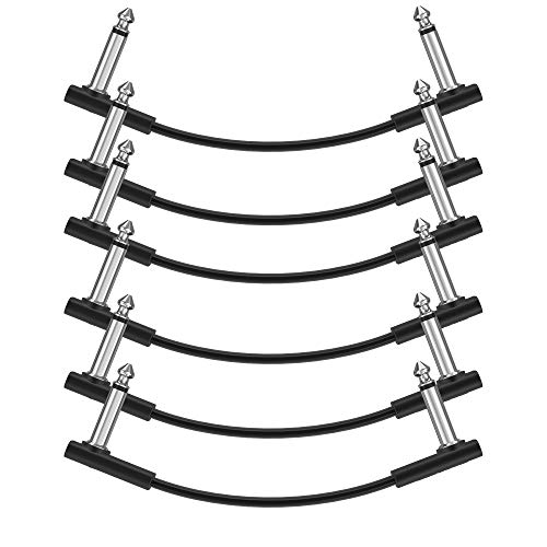 Donner Flache Patchkabel für Gitarreneffektpedale 6 Zoll Platzsparend Klarer Klang 1/4" TS Rechtwinklig 6er Pack Donner Flache Patchkabel für Gitarreneffektpedale 6 Zoll Platzsparend Klarer Klang 1/4" TS Rechtwinklig 6er Pack von Donner