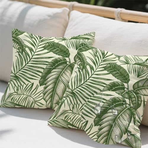 Outdoor Kissen 100x100 cm 2er Set Kissenbezug Blatt Kissen Deko Kissenbezüge Atmungsaktiv Wetterfest, Sofakissen Samtstoff Kissenhülle Tropische Pflanzen Outdoorkissen für Terrassen Balkon Deko e672 Outdoor Kissen 100x100 cm 2er Set Kissenbezug Blatt Kissen Deko Kissenbezüge Atmungsaktiv Wetterfest, Sofakissen Samtstoff Kissenhülle Tropische Pflanzen Outdoorkissen für Terrassen Balkon Deko e672 von Donpeer