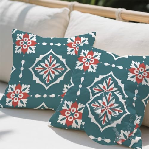 Outdoor Kissen 100x100 cm 2er Set Kissenbezug Blau Kissen Deko Kissenbezüge Atmungsaktiv Wetterfest, Quadrat Sofakissen Samtstoff Kissenhülle Ethnischer Stil Outdoorkissen für Garten Balkon Deko e464 Outdoor Kissen 100x100 cm 2er Set Kissenbezug Blau Kissen Deko Kissenbezüge Atmungsaktiv Wetterfest, Quadrat Sofakissen Samtstoff Kissenhülle Ethnischer Stil Outdoorkissen für Garten Balkon Deko e464 von Donpeer
