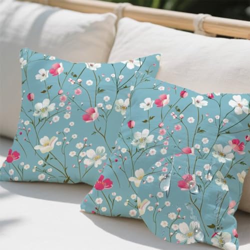 Outdoor Kissen 100x100 cm 2er Set Kissenbezug Entenei-Farbe Kissen Deko Kissenbezüge Atmungsaktiv Wetterfest, Quadrat Sofakissen Samtstoff Kissenhülle Blumen Outdoorkissen für Garten Balkon Deko e662 Outdoor Kissen 100x100 cm 2er Set Kissenbezug Entenei-Farbe Kissen Deko Kissenbezüge Atmungsaktiv Wetterfest, Quadrat Sofakissen Samtstoff Kissenhülle Blumen Outdoorkissen für Garten Balkon Deko e662 von Donpeer