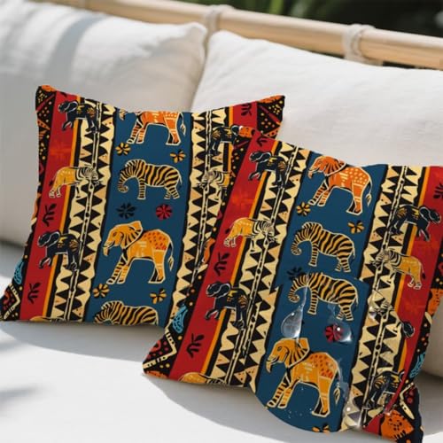 Outdoor Kissen 100x100 cm 2er Set Kissenbezug Indien Kissen Deko Kissenbezüge Atmungsaktiv Wetterfest, Quadrat Sofakissen Samtstoff Kissenhülle Stammesmuster Outdoorkissen für Garten Balkon Deko e688 Outdoor Kissen 100x100 cm 2er Set Kissenbezug Indien Kissen Deko Kissenbezüge Atmungsaktiv Wetterfest, Quadrat Sofakissen Samtstoff Kissenhülle Stammesmuster Outdoorkissen für Garten Balkon Deko e688 von Donpeer
