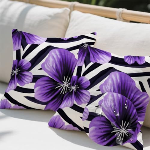 Outdoor Kissen 100x100 cm 2er Set Kissenbezug Lila Kissen Deko Kissenbezüge Atmungsaktiv Wetterfest, Quadrat Sofakissen Samtstoff Kissenhülle Blume Outdoorkissen für Garten Balkon Deko Geschenke e734 Outdoor Kissen 100x100 cm 2er Set Kissenbezug Lila Kissen Deko Kissenbezüge Atmungsaktiv Wetterfest, Quadrat Sofakissen Samtstoff Kissenhülle Blume Outdoorkissen für Garten Balkon Deko Geschenke e734 von Donpeer