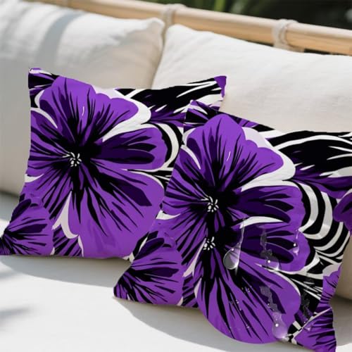 Outdoor Kissen 100x100 cm 2er Set Kissenbezug Lila Kissen Deko Kissenbezüge Atmungsaktiv Wetterfest, Quadrat Sofakissen Samtstoff Kissenhülle Blume Outdoorkissen für Garten Balkon Deko Geschenke e732 Outdoor Kissen 100x100 cm 2er Set Kissenbezug Lila Kissen Deko Kissenbezüge Atmungsaktiv Wetterfest, Quadrat Sofakissen Samtstoff Kissenhülle Blume Outdoorkissen für Garten Balkon Deko Geschenke e732 von Donpeer