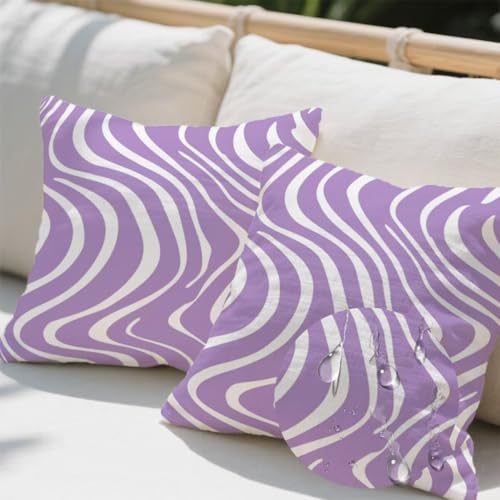 Outdoor Kissen 100x100 cm 2er Set Kissenbezug Lila Kissen Deko Kissenbezüge Atmungsaktiv Wetterfest, Quadrat Sofakissen Samtstoff Kissenhülle Linie Outdoorkissen für Garten Balkon Deko Geschenke e738 Outdoor Kissen 100x100 cm 2er Set Kissenbezug Lila Kissen Deko Kissenbezüge Atmungsaktiv Wetterfest, Quadrat Sofakissen Samtstoff Kissenhülle Linie Outdoorkissen für Garten Balkon Deko Geschenke e738 von Donpeer