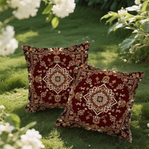Outdoor Kissen 100x100 cm 2er Set Kissenbezug Persien Kissen Deko Kissenbezüge Atmungsaktiv Wetterfest, Quadrat Sofakissen Samtstoff Kissenhülle Teppichmuster Outdoorkissen für Garten Balkon Deko e28 Outdoor Kissen 100x100 cm 2er Set Kissenbezug Persien Kissen Deko Kissenbezüge Atmungsaktiv Wetterfest, Quadrat Sofakissen Samtstoff Kissenhülle Teppichmuster Outdoorkissen für Garten Balkon Deko e28 von Donpeer