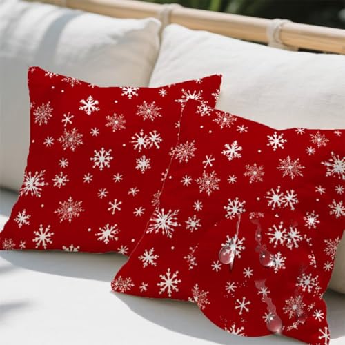 Outdoor Kissen 100x100 cm 2er Set Kissenbezug Schneeflocke Kissen Deko Kissenbezüge Atmungsaktiv Wetterfest, Sofakissen Samtstoff Kissenhülle Weihnachten Outdoorkissen für Terrassen Balkon Deko e654 Outdoor Kissen 100x100 cm 2er Set Kissenbezug Schneeflocke Kissen Deko Kissenbezüge Atmungsaktiv Wetterfest, Sofakissen Samtstoff Kissenhülle Weihnachten Outdoorkissen für Terrassen Balkon Deko e654 von Donpeer