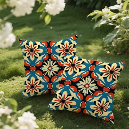 Outdoor Kissen 100x100 cm 2er Set Kissenbezug Teppichmuster Kissen Deko Kissenbezüge Atmungsaktiv Wetterfest, Quadrat Sofakissen Samtstoff Kissenhülle Mandala Outdoorkissen für Garten Balkon Deko e122 Outdoor Kissen 100x100 cm 2er Set Kissenbezug Teppichmuster Kissen Deko Kissenbezüge Atmungsaktiv Wetterfest, Quadrat Sofakissen Samtstoff Kissenhülle Mandala Outdoorkissen für Garten Balkon Deko e122 von Donpeer