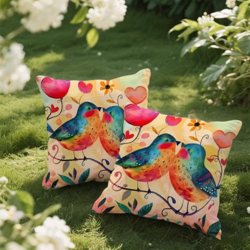 Outdoor Kissen 100x100 cm 2er Set Kissenbezug Turteltauben Kissen Deko Kissenbezüge Atmungsaktiv Wetterfest, Quadrat Sofakissen Samtstoff Kissenhülle Niedlich Outdoorkissen für Garten Balkon Deko e2 Outdoor Kissen 100x100 cm 2er Set Kissenbezug Turteltauben Kissen Deko Kissenbezüge Atmungsaktiv Wetterfest, Quadrat Sofakissen Samtstoff Kissenhülle Niedlich Outdoorkissen für Garten Balkon Deko e2 von Donpeer
