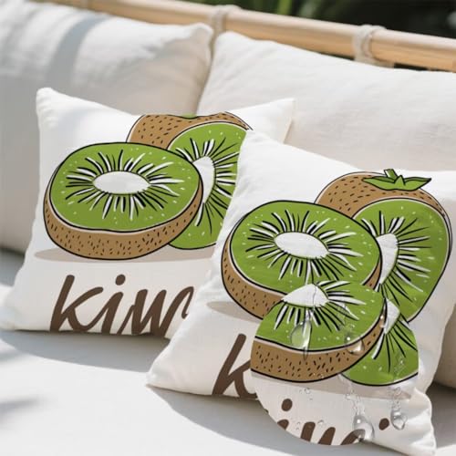 Outdoor Kissen 35x35 cm 2er Set Kissenbezug Kiwi Kissen Deko Kissenbezüge Atmungsaktiv Wetterfest, Quadrat Sofakissen Samtstoff Kissenhülle Sommer Outdoorkissen für Garten Balkon Deko Geschenke e436 Outdoor Kissen 35x35 cm 2er Set Kissenbezug Kiwi Kissen Deko Kissenbezüge Atmungsaktiv Wetterfest, Quadrat Sofakissen Samtstoff Kissenhülle Sommer Outdoorkissen für Garten Balkon Deko Geschenke e436 von Donpeer