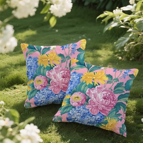 Outdoor Kissen 35x35 cm 2er Set Kissenbezug Rosa Kissen Deko Kissenbezüge Atmungsaktiv Wetterfest, Sofakissen Samtstoff Kissenhülle Sommerblumen Outdoorkissen für Garten Balkon Deko Geschenke e166 Outdoor Kissen 35x35 cm 2er Set Kissenbezug Rosa Kissen Deko Kissenbezüge Atmungsaktiv Wetterfest, Sofakissen Samtstoff Kissenhülle Sommerblumen Outdoorkissen für Garten Balkon Deko Geschenke e166 von Donpeer