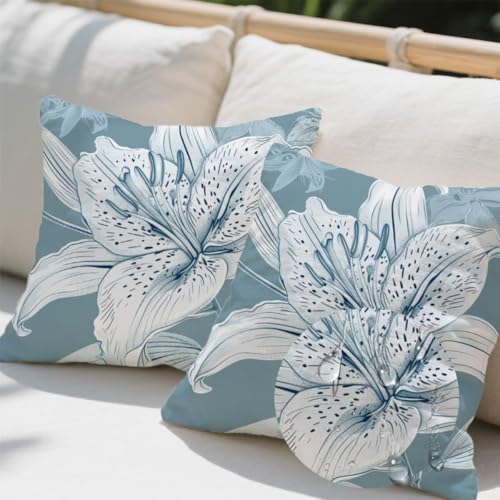 Outdoor Kissen 40x40 cm 2er Set Kissenbezug Entenei-Farbe Kissen Deko Kissenbezüge Atmungsaktiv Wetterfest, Quadrat Sofakissen Samtstoff Kissenhülle Blume Outdoorkissen für Garten Balkon Deko e656 Outdoor Kissen 40x40 cm 2er Set Kissenbezug Entenei-Farbe Kissen Deko Kissenbezüge Atmungsaktiv Wetterfest, Quadrat Sofakissen Samtstoff Kissenhülle Blume Outdoorkissen für Garten Balkon Deko e656 von Donpeer