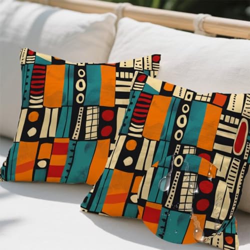 Outdoor Kissen 40x40 cm 2er Set Kissenbezug Ethnischer Kissen Deko Kissenbezüge Atmungsaktiv Wetterfest,Quadrat Sofakissen Samtstoff Kissenhülle Stammesmuster Outdoorkissen für Garten Balkon Deko e440 Outdoor Kissen 40x40 cm 2er Set Kissenbezug Ethnischer Kissen Deko Kissenbezüge Atmungsaktiv Wetterfest,Quadrat Sofakissen Samtstoff Kissenhülle Stammesmuster Outdoorkissen für Garten Balkon Deko e440 von Donpeer