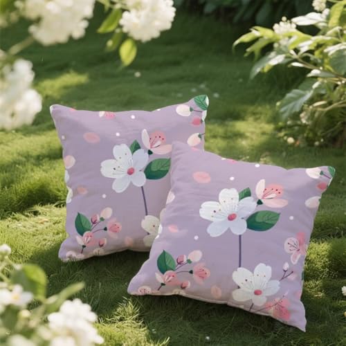Outdoor Kissen 40x40 cm 2er Set Kissenbezug Lila Kissen Deko Kissenbezüge Atmungsaktiv Wetterfest, Quadrat Sofakissen Samtstoff Kissenhülle Blumen Outdoorkissen für Garten Balkon Deko Geschenke e128 Outdoor Kissen 40x40 cm 2er Set Kissenbezug Lila Kissen Deko Kissenbezüge Atmungsaktiv Wetterfest, Quadrat Sofakissen Samtstoff Kissenhülle Blumen Outdoorkissen für Garten Balkon Deko Geschenke e128 von Donpeer
