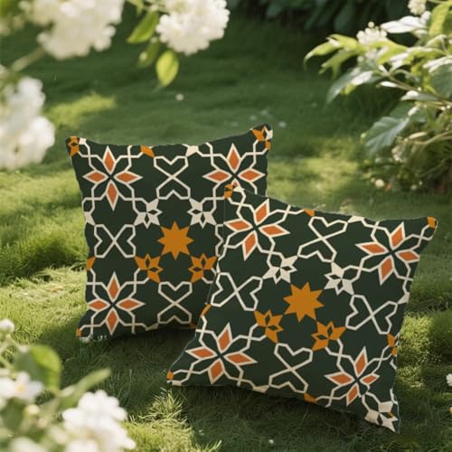 Outdoor Kissen 40x40 cm 2er Set Kissenbezug Teppichmuster Kissen Deko Kissenbezüge Atmungsaktiv Wetterfest, Quadrat Sofakissen Samtstoff Kissenhülle Böhmen Outdoorkissen für Garten Balkon Deko e118 Outdoor Kissen 40x40 cm 2er Set Kissenbezug Teppichmuster Kissen Deko Kissenbezüge Atmungsaktiv Wetterfest, Quadrat Sofakissen Samtstoff Kissenhülle Böhmen Outdoorkissen für Garten Balkon Deko e118 von Donpeer