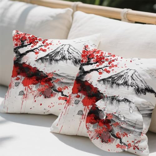 Outdoor Kissen 45x45 cm 2er Set Kissenbezug Aquarell Kissen Deko Kissenbezüge Atmungsaktiv Wetterfest,Quadrat Sofakissen Samtstoff Kissenhülle Japan Outdoorkissen für Garten Balkon Deko Geschenke e570 Outdoor Kissen 45x45 cm 2er Set Kissenbezug Aquarell Kissen Deko Kissenbezüge Atmungsaktiv Wetterfest,Quadrat Sofakissen Samtstoff Kissenhülle Japan Outdoorkissen für Garten Balkon Deko Geschenke e570 von Donpeer