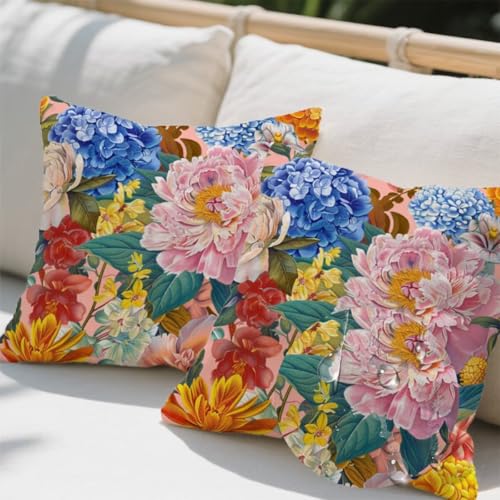 Outdoor Kissen 45x45 cm 2er Set Kissenbezug Hortensie Kissen Deko Kissenbezüge Atmungsaktiv Wetterfest, Quadrat Sofakissen Samtstoff Kissenhülle Sommer Outdoorkissen für Couch Balkon Garten Deko e650 Outdoor Kissen 45x45 cm 2er Set Kissenbezug Hortensie Kissen Deko Kissenbezüge Atmungsaktiv Wetterfest, Quadrat Sofakissen Samtstoff Kissenhülle Sommer Outdoorkissen für Couch Balkon Garten Deko e650 von Donpeer