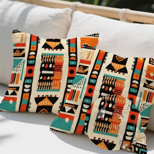 Outdoor Kissen 45x45 cm 2er Set Kissenbezug Indien Kissen Deko Kissenbezüge Atmungsaktiv Wetterfest, Quadrat Sofakissen Samtstoff Kissenhülle Stammesmuster Outdoorkissen für Garten Balkon Deko e684 Outdoor Kissen 45x45 cm 2er Set Kissenbezug Indien Kissen Deko Kissenbezüge Atmungsaktiv Wetterfest, Quadrat Sofakissen Samtstoff Kissenhülle Stammesmuster Outdoorkissen für Garten Balkon Deko e684 von Donpeer