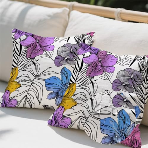 Outdoor Kissen 45x45 cm 2er Set Kissenbezug Lila Kissen Deko Kissenbezüge Atmungsaktiv Wetterfest, Quadrat Sofakissen Samtstoff Kissenhülle Weiß Outdoorkissen für Garten Balkon Deko Geschenke e726 Outdoor Kissen 45x45 cm 2er Set Kissenbezug Lila Kissen Deko Kissenbezüge Atmungsaktiv Wetterfest, Quadrat Sofakissen Samtstoff Kissenhülle Weiß Outdoorkissen für Garten Balkon Deko Geschenke e726 von Donpeer