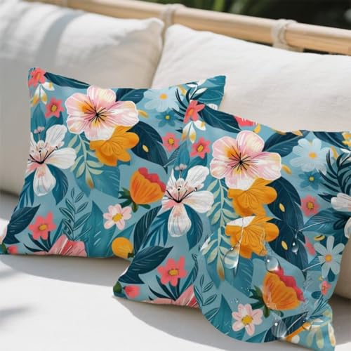 Outdoor Kissen 45x45 cm 2er Set Kissenbezug Sommerblumen Kissen Deko Kissenbezüge Atmungsaktiv Wetterfest, Quadrat Sofakissen Samtstoff Kissenhülle Frühling Outdoorkissen für Garten Balkon Deko e628 Outdoor Kissen 45x45 cm 2er Set Kissenbezug Sommerblumen Kissen Deko Kissenbezüge Atmungsaktiv Wetterfest, Quadrat Sofakissen Samtstoff Kissenhülle Frühling Outdoorkissen für Garten Balkon Deko e628 von Donpeer
