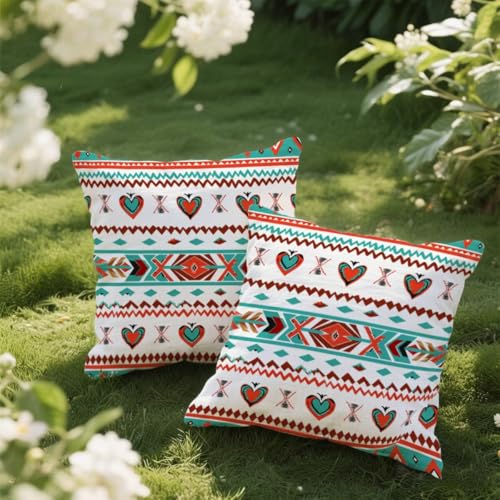 Outdoor Kissen 50x50 cm 2er Set Kissenbezug Böhmen Kissen Deko Kissenbezüge Atmungsaktiv Wetterfest, Quadrat Sofakissen Samtstoff Kissenhülle Geometrie Outdoorkissen für Couch Balkon Garten Deko e50 Outdoor Kissen 50x50 cm 2er Set Kissenbezug Böhmen Kissen Deko Kissenbezüge Atmungsaktiv Wetterfest, Quadrat Sofakissen Samtstoff Kissenhülle Geometrie Outdoorkissen für Couch Balkon Garten Deko e50 von Donpeer