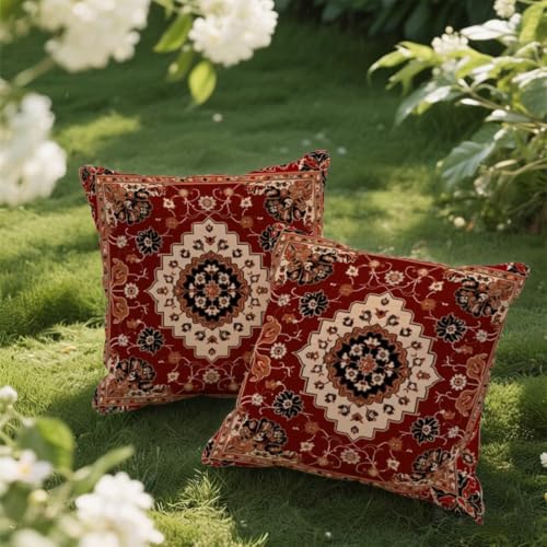 Outdoor Kissen 50x50 cm 2er Set Kissenbezug Persien Kissen Deko Kissenbezüge Atmungsaktiv Wetterfest, Quadrat Sofakissen Samtstoff Kissenhülle Teppichmuster Outdoorkissen für Garten Balkon Deko e30 Outdoor Kissen 50x50 cm 2er Set Kissenbezug Persien Kissen Deko Kissenbezüge Atmungsaktiv Wetterfest, Quadrat Sofakissen Samtstoff Kissenhülle Teppichmuster Outdoorkissen für Garten Balkon Deko e30 von Donpeer