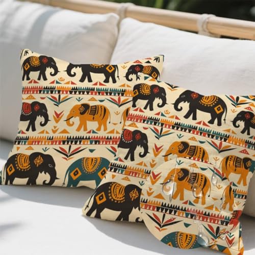 Outdoor Kissen 55x55 cm 2er Set Kissenbezug Indien Kissen Deko Kissenbezüge Atmungsaktiv Wetterfest, Quadrat Sofakissen Samtstoff Kissenhülle Stammesmuster Outdoorkissen für Garten Balkon Deko e682 Outdoor Kissen 55x55 cm 2er Set Kissenbezug Indien Kissen Deko Kissenbezüge Atmungsaktiv Wetterfest, Quadrat Sofakissen Samtstoff Kissenhülle Stammesmuster Outdoorkissen für Garten Balkon Deko e682 von Donpeer
