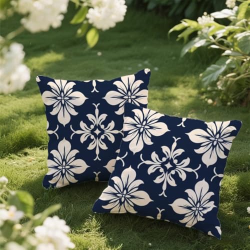 Outdoor Kissen 55x55 cm 2er Set Kissenbezug Marineblau Kissen Deko Kissenbezüge Atmungsaktiv Wetterfest, Quadrat Sofakissen Samtstoff Kissenhülle Retro Outdoorkissen für Couch Balkon Garten Deko e68 Outdoor Kissen 55x55 cm 2er Set Kissenbezug Marineblau Kissen Deko Kissenbezüge Atmungsaktiv Wetterfest, Quadrat Sofakissen Samtstoff Kissenhülle Retro Outdoorkissen für Couch Balkon Garten Deko e68 von Donpeer