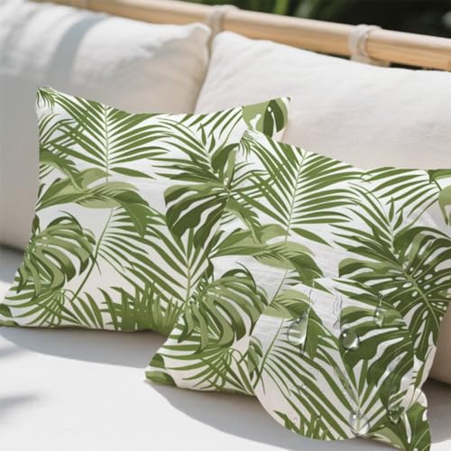 Outdoor Kissen 55x55 cm 2er Set Kissenbezug Palmblätter Kissen Deko Kissenbezüge Atmungsaktiv Wetterfest, Sofakissen Samtstoff Kissenhülle Anlage Outdoorkissen für Garten Balkon Deko Geschenke e746 Outdoor Kissen 55x55 cm 2er Set Kissenbezug Palmblätter Kissen Deko Kissenbezüge Atmungsaktiv Wetterfest, Sofakissen Samtstoff Kissenhülle Anlage Outdoorkissen für Garten Balkon Deko Geschenke e746 von Donpeer