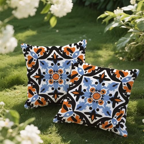 Outdoor Kissen 60x60 cm 2er Set Kissenbezug Böhmen Kissen Deko Kissenbezüge Atmungsaktiv Wetterfest, Sofakissen Samtstoff Kissenhülle Minimalismus Outdoorkissen für Garten Balkon Deko Geschenke e46 Outdoor Kissen 60x60 cm 2er Set Kissenbezug Böhmen Kissen Deko Kissenbezüge Atmungsaktiv Wetterfest, Sofakissen Samtstoff Kissenhülle Minimalismus Outdoorkissen für Garten Balkon Deko Geschenke e46 von Donpeer