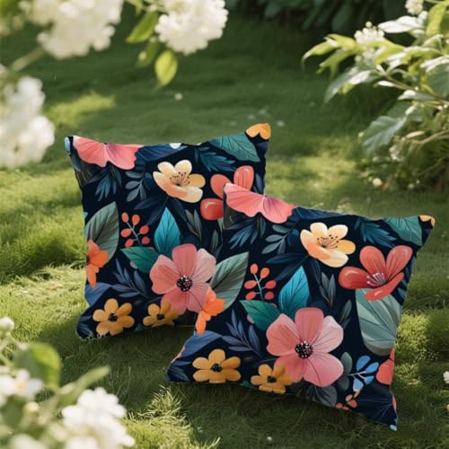 Outdoor Kissen 60x60 cm 2er Set Kissenbezug Bunt Kissen Deko Kissenbezüge Atmungsaktiv Wetterfest, Quadrat Sofakissen Samtstoff Kissenhülle Frühling Outdoorkissen für Garten Balkon Deko Geschenke e140 Outdoor Kissen 60x60 cm 2er Set Kissenbezug Bunt Kissen Deko Kissenbezüge Atmungsaktiv Wetterfest, Quadrat Sofakissen Samtstoff Kissenhülle Frühling Outdoorkissen für Garten Balkon Deko Geschenke e140 von Donpeer