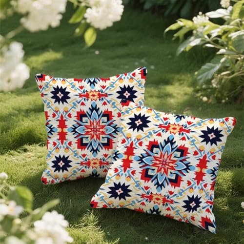 Outdoor Kissen 60x60 cm 2er Set Kissenbezug Stammesmuster Kissen Deko Kissenbezüge Atmungsaktiv Wetterfest, Sofakissen Samtstoff Kissenhülle Blau Outdoorkissen für Garten Balkon Deko Geschenke e62 Outdoor Kissen 60x60 cm 2er Set Kissenbezug Stammesmuster Kissen Deko Kissenbezüge Atmungsaktiv Wetterfest, Sofakissen Samtstoff Kissenhülle Blau Outdoorkissen für Garten Balkon Deko Geschenke e62 von Donpeer