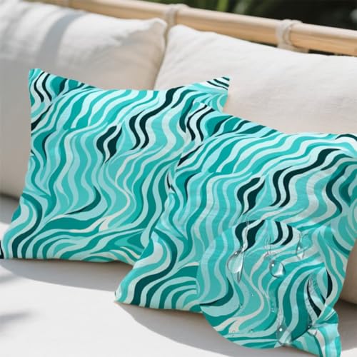 Outdoor Kissen 80x80 cm 2er Set Kissenbezug Blau Kissen Deko Kissenbezüge Atmungsaktiv Wetterfest, Quadrat Sofakissen Samtstoff Kissenhülle Streifen Outdoorkissen für Garten Balkon Deko Geschenke e466 Outdoor Kissen 80x80 cm 2er Set Kissenbezug Blau Kissen Deko Kissenbezüge Atmungsaktiv Wetterfest, Quadrat Sofakissen Samtstoff Kissenhülle Streifen Outdoorkissen für Garten Balkon Deko Geschenke e466 von Donpeer