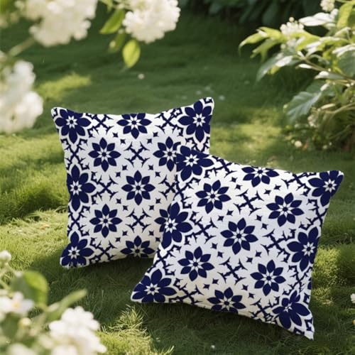 Outdoor Kissen 80x80 cm 2er Set Kissenbezug Böhmen Kissen Deko Kissenbezüge Atmungsaktiv Wetterfest, Quadrat Sofakissen Samtstoff Kissenhülle Bauernhaus Outdoorkissen für Couch Balkon Garten Deko e54 Outdoor Kissen 80x80 cm 2er Set Kissenbezug Böhmen Kissen Deko Kissenbezüge Atmungsaktiv Wetterfest, Quadrat Sofakissen Samtstoff Kissenhülle Bauernhaus Outdoorkissen für Couch Balkon Garten Deko e54 von Donpeer