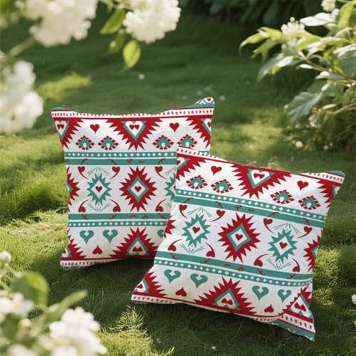 Outdoor Kissen 80x80 cm 2er Set Kissenbezug Böhmen Kissen Deko Kissenbezüge Atmungsaktiv Wetterfest, Quadrat Sofakissen Samtstoff Kissenhülle Geometrie Outdoorkissen für Couch Balkon Garten Deko e48 Outdoor Kissen 80x80 cm 2er Set Kissenbezug Böhmen Kissen Deko Kissenbezüge Atmungsaktiv Wetterfest, Quadrat Sofakissen Samtstoff Kissenhülle Geometrie Outdoorkissen für Couch Balkon Garten Deko e48 von Donpeer