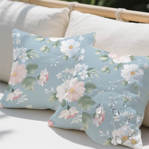Outdoor Kissen 80x80 cm 2er Set Kissenbezug Entenei-Farbe Kissen Deko Kissenbezüge Atmungsaktiv Wetterfest, Quadrat Sofakissen Samtstoff Kissenhülle Blumen Outdoorkissen für Garten Balkon Deko e660 Outdoor Kissen 80x80 cm 2er Set Kissenbezug Entenei-Farbe Kissen Deko Kissenbezüge Atmungsaktiv Wetterfest, Quadrat Sofakissen Samtstoff Kissenhülle Blumen Outdoorkissen für Garten Balkon Deko e660 von Donpeer