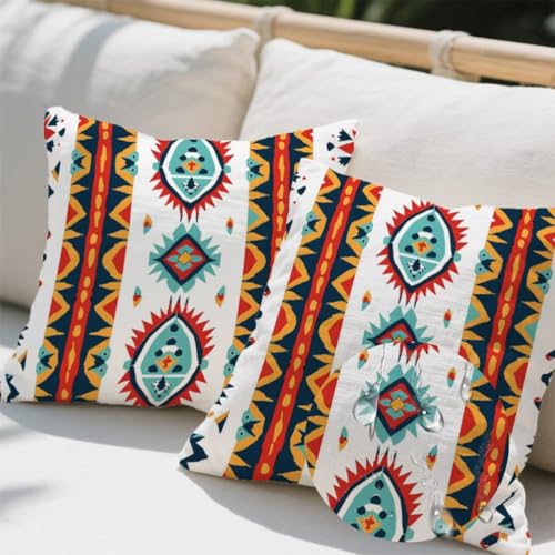 Outdoor Kissen 80x80 cm 2er Set Kissenbezug Indisch Kissen Deko Kissenbezüge Atmungsaktiv Wetterfest, Quadrat Sofakissen Samtstoff Kissenhülle Retro Outdoorkissen für Garten Balkon Deko Geschenke e678 Outdoor Kissen 80x80 cm 2er Set Kissenbezug Indisch Kissen Deko Kissenbezüge Atmungsaktiv Wetterfest, Quadrat Sofakissen Samtstoff Kissenhülle Retro Outdoorkissen für Garten Balkon Deko Geschenke e678 von Donpeer