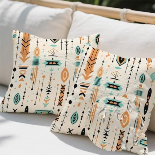 Outdoor Kissen 80x80 cm 2er Set Kissenbezug Indisch Kissen Deko Kissenbezüge Atmungsaktiv Wetterfest, Quadrat Sofakissen Samtstoff Kissenhülle Stammesmuster Outdoorkissen für Garten Balkon Deko e674 Outdoor Kissen 80x80 cm 2er Set Kissenbezug Indisch Kissen Deko Kissenbezüge Atmungsaktiv Wetterfest, Quadrat Sofakissen Samtstoff Kissenhülle Stammesmuster Outdoorkissen für Garten Balkon Deko e674 von Donpeer