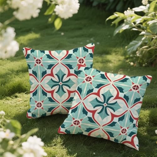 Outdoor Kissen 80x80 cm 2er Set Kissenbezug Nordischer Stil Kissen Deko Kissenbezüge Atmungsaktiv Wetterfest, Quadrat Sofakissen Samtstoff Kissenhülle Böhmen Outdoorkissen für Garten Balkon Deko e24 Outdoor Kissen 80x80 cm 2er Set Kissenbezug Nordischer Stil Kissen Deko Kissenbezüge Atmungsaktiv Wetterfest, Quadrat Sofakissen Samtstoff Kissenhülle Böhmen Outdoorkissen für Garten Balkon Deko e24 von Donpeer
