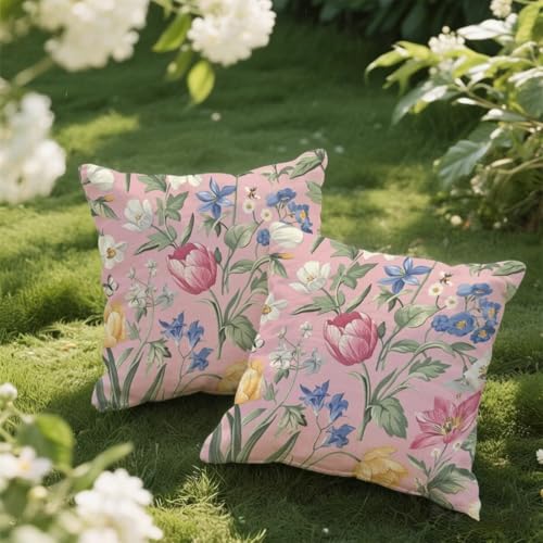 Outdoor Kissen 80x80 cm 2er Set Kissenbezug Rosa Kissen Deko Kissenbezüge Atmungsaktiv Wetterfest, Quadrat Sofakissen Samtstoff Kissenhülle Frühling Outdoorkissen für Garten Balkon Deko Geschenke e154 Outdoor Kissen 80x80 cm 2er Set Kissenbezug Rosa Kissen Deko Kissenbezüge Atmungsaktiv Wetterfest, Quadrat Sofakissen Samtstoff Kissenhülle Frühling Outdoorkissen für Garten Balkon Deko Geschenke e154 von Donpeer