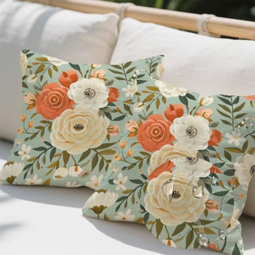 Outdoor Kissen 80x80 cm 2er Set Kissenbezug Sommer Kissen Deko Kissenbezüge Atmungsaktiv Wetterfest, Quadrat Sofakissen Samtstoff Kissenhülle Blumen Outdoorkissen für Garten Balkon Deko Geschenke e614 Outdoor Kissen 80x80 cm 2er Set Kissenbezug Sommer Kissen Deko Kissenbezüge Atmungsaktiv Wetterfest, Quadrat Sofakissen Samtstoff Kissenhülle Blumen Outdoorkissen für Garten Balkon Deko Geschenke e614 von Donpeer