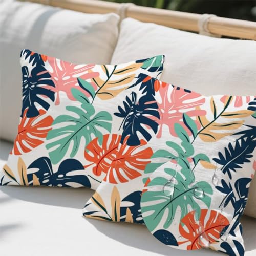 Outdoor Kissen 80x80 cm 2er Set Kissenbezug Sommer Kissen Deko Kissenbezüge Atmungsaktiv Wetterfest, Quadrat Sofakissen Samtstoff Kissenhülle Monstera Outdoorkissen für Couch Balkon Garten Deko e610 Outdoor Kissen 80x80 cm 2er Set Kissenbezug Sommer Kissen Deko Kissenbezüge Atmungsaktiv Wetterfest, Quadrat Sofakissen Samtstoff Kissenhülle Monstera Outdoorkissen für Couch Balkon Garten Deko e610 von Donpeer
