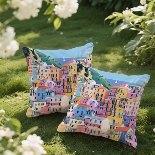 Outdoor Kissen 80x80 cm 2er Set Kissenbezug Stadt Kissen Deko Kissenbezüge Atmungsaktiv Wetterfest, Quadrat Sofakissen Samtstoff Kissenhülle Sommer Outdoorkissen für Garten Balkon Deko Geschenke e78 Outdoor Kissen 80x80 cm 2er Set Kissenbezug Stadt Kissen Deko Kissenbezüge Atmungsaktiv Wetterfest, Quadrat Sofakissen Samtstoff Kissenhülle Sommer Outdoorkissen für Garten Balkon Deko Geschenke e78 von Donpeer