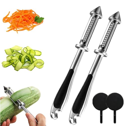 Donubiiu DREI-in-Eins-Schäler, All in One Vegetable Peeler, 3 and 1 Vegetable and Fruit Peeler, All-In-One Vegetable Cutter, Slicer, Grater, Peeler, Kitchen Gadget (2Pcs,5 in1) von Donubiiu